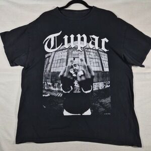 Tupac Shakur Graphic T-Shirt Black‎ Hip Hop Rap Tee Mike Millin Photo Print